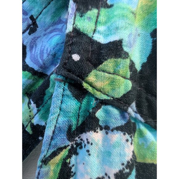 High Risk Womens Tank Dress L Drop Waist Floral Artsy Cottagecore Impressionist - Picture 7 of 7